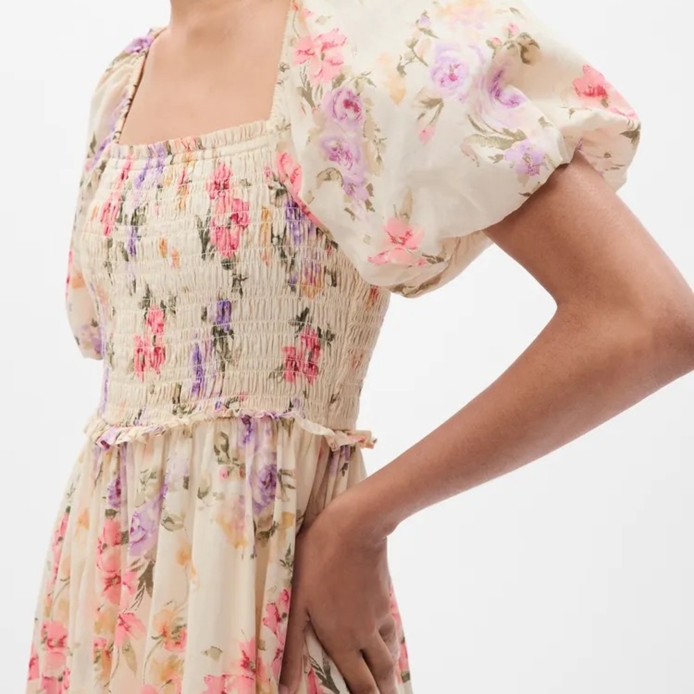 Gap × LoveShackFancy Floral Puff Sleeve Maxi Dress